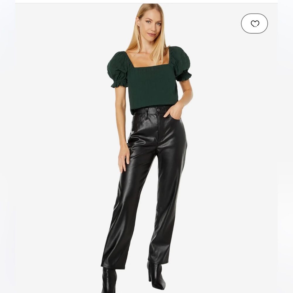 Madewell the perfect vintage straight jean black leather pant